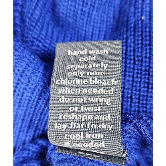 The Limited Blue Knit Tunic Sweater XL Dolman Sleeve Cashmere Blend - Picture 4 of 7